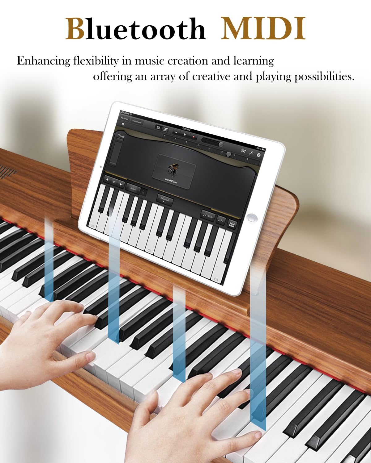 Longeye Digital Piano 88 Keys Wood Piano Keyboard Semi Weighted Electric Piano for Beginners and and Professionals with Triple Pedal, Headphone, Longeye