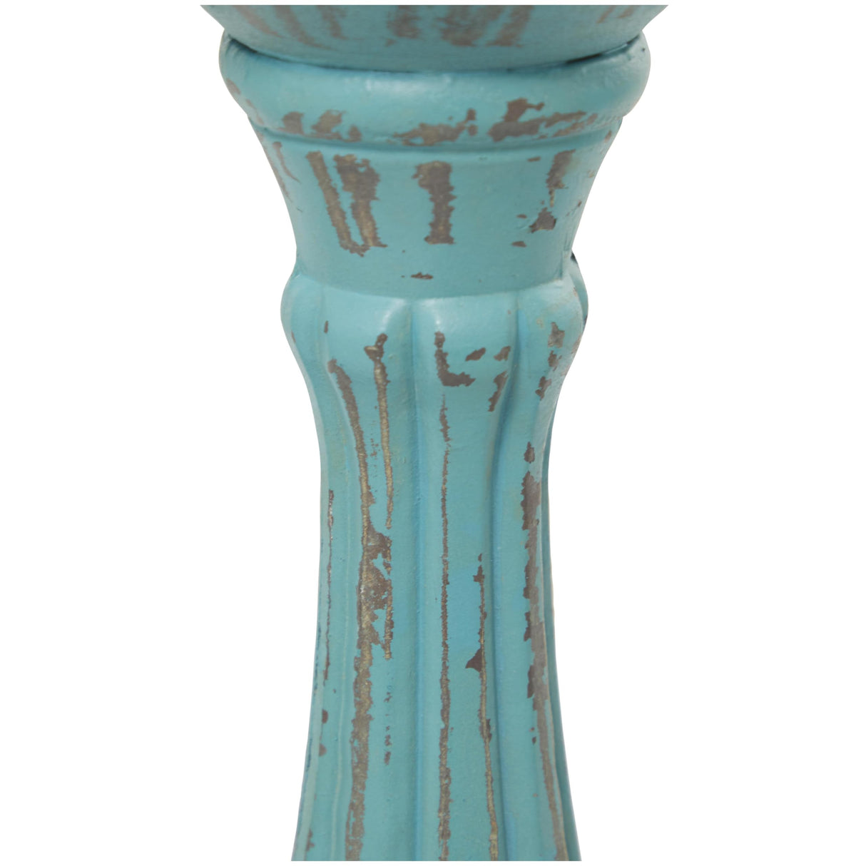 Deco 79 Wooden Decorative Candle Holder Distressed Candle Stand, Set of 3 Candlestick Holder 15", 13", 11"H, Blue Deco 79
