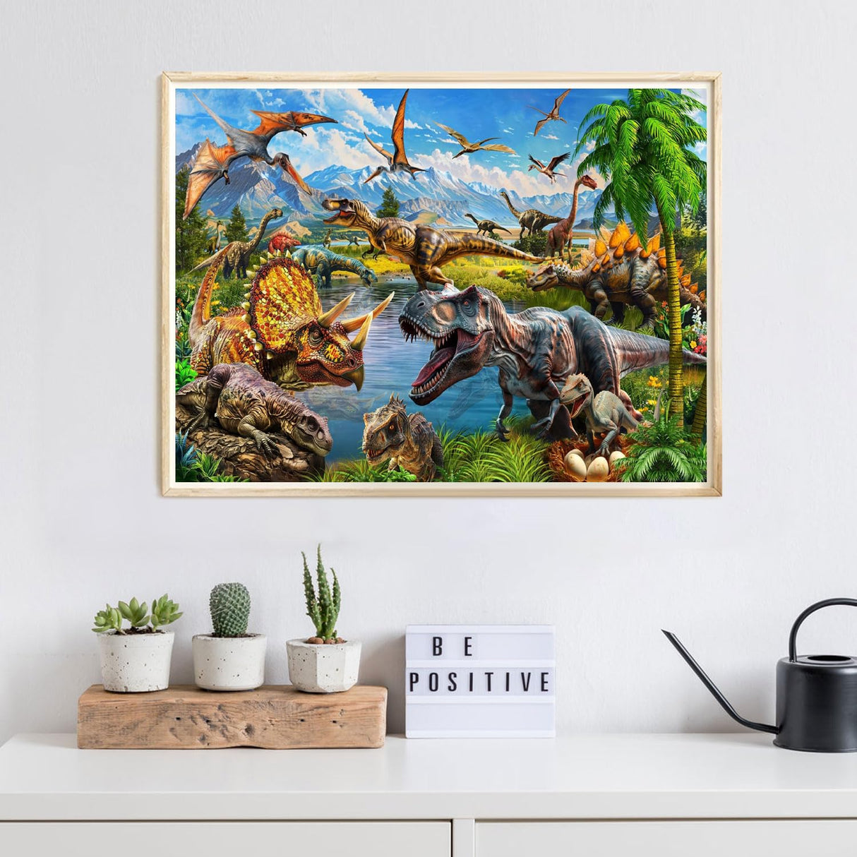 Diamond Art Kits for Adults Beginner- Dinosaur DIY Modern Diamond Painting Kits 5D Diamond Dots Gem Art Crafts with Tools- Round Full Drill Funny Crafts for Home Wall Decor&Gift-12x16 inch Fairyland JinWenn