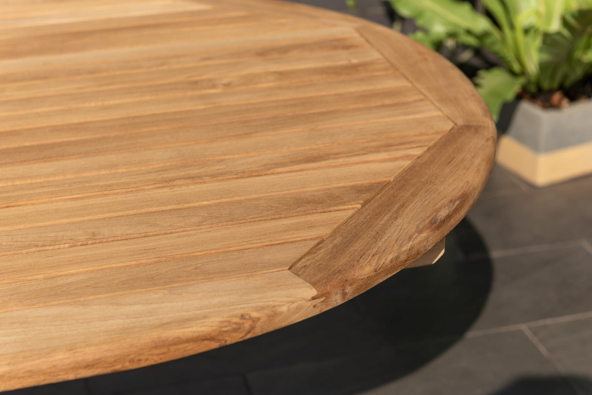 Amazonia Fairview 9 Piece Teak Double Extendable Oval Dining Set Amazonia