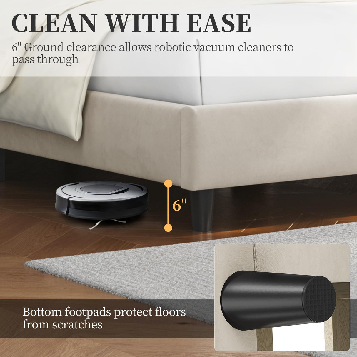 Yaheetech Twin Bed Frame Upholstered Platform Bed with Wing Side/Wooden Slat Support/Tufted Headboard with Wing Side/Mattress Foundation/No Box Spring Needed,Beige Twin Bed Yaheetech