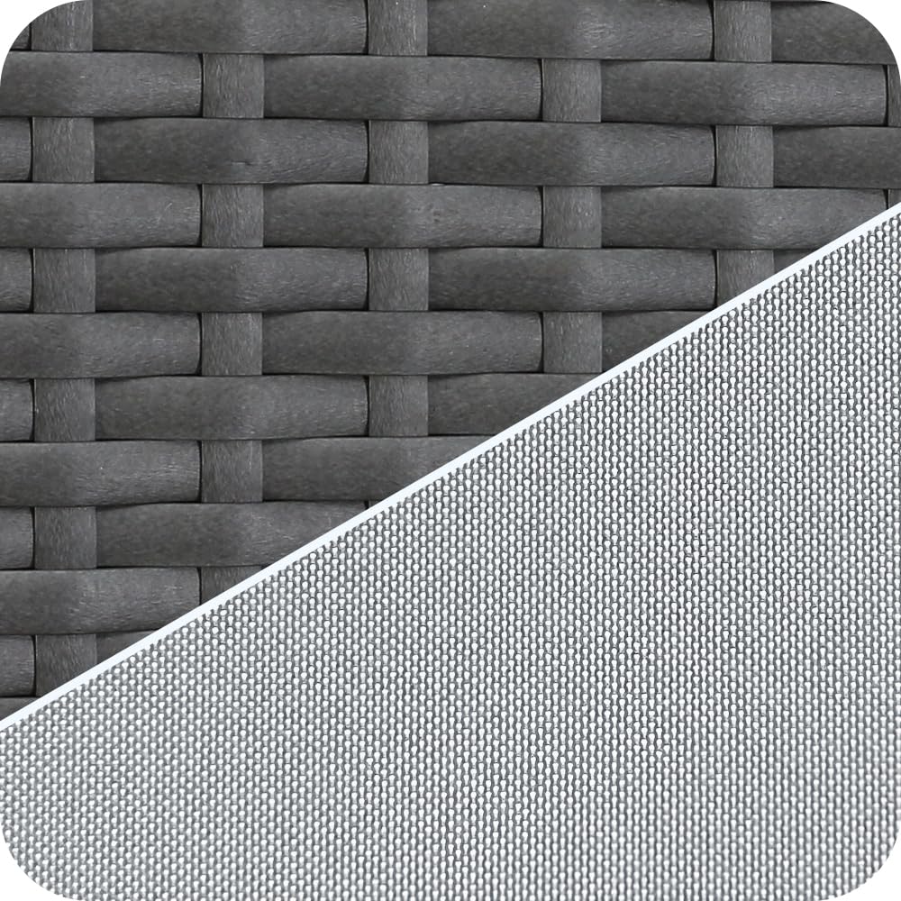 NICESOUL® 29.3'' High Back Plus Size Rattan Outdoor Patio Furniture Sectional Sofa Sets with Natual Gas/Propane Fire Pit Table, Outdoor Wicker Conversation Couch Sets Grey 9 Piece NICESOUL