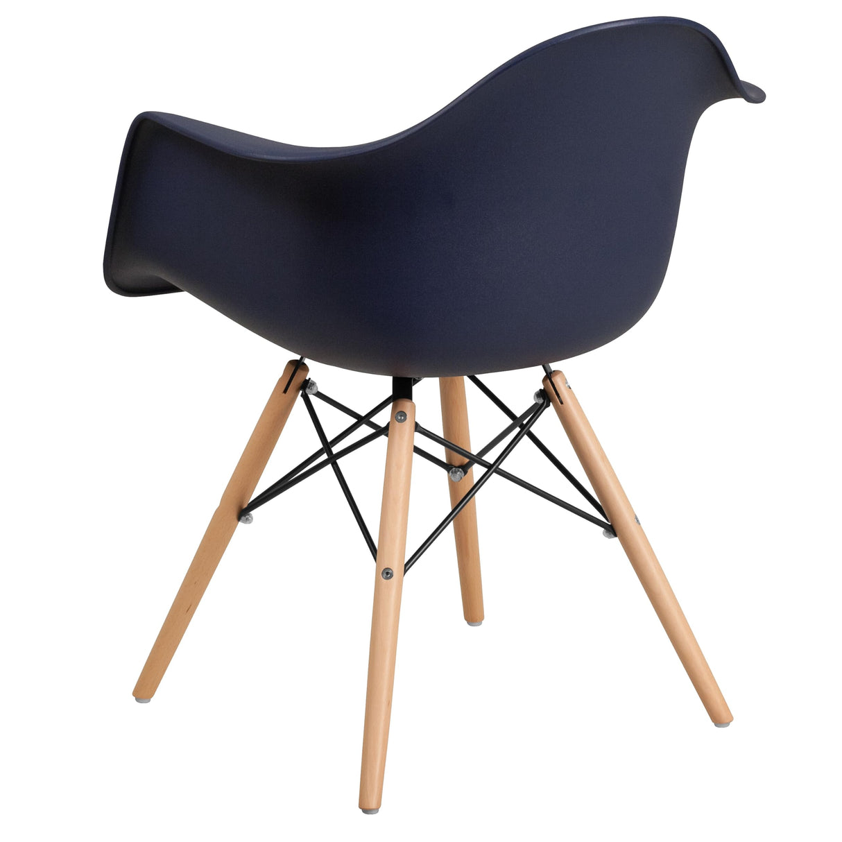 Flash Furniture Alonza Series Navy Plastic Chair with Wooden Legs Flash Furniture