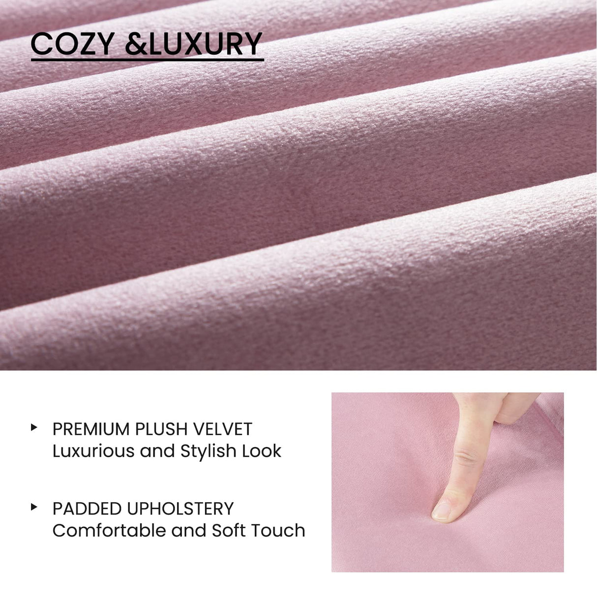 SHA CERLIN Queen Bed Frame/Velvet Upholstered Platform Bed Frame with Headboard/Strong Wood Slats Support/Mattress Foundation/No Box Spring Needed - Pink SHA CERLIN