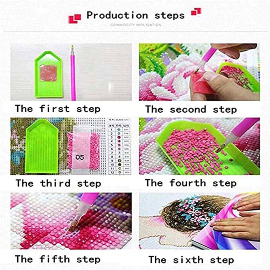 Tucocoo Diamond Painting Kits for Adults, Pink Phoenix Full Drill Round Diamond Cross Stitch Statue of Buddha Flower Diamond Painting by Number Kits Rhinestone Embroidery Arts Craft 12x16 inch Tucocoo