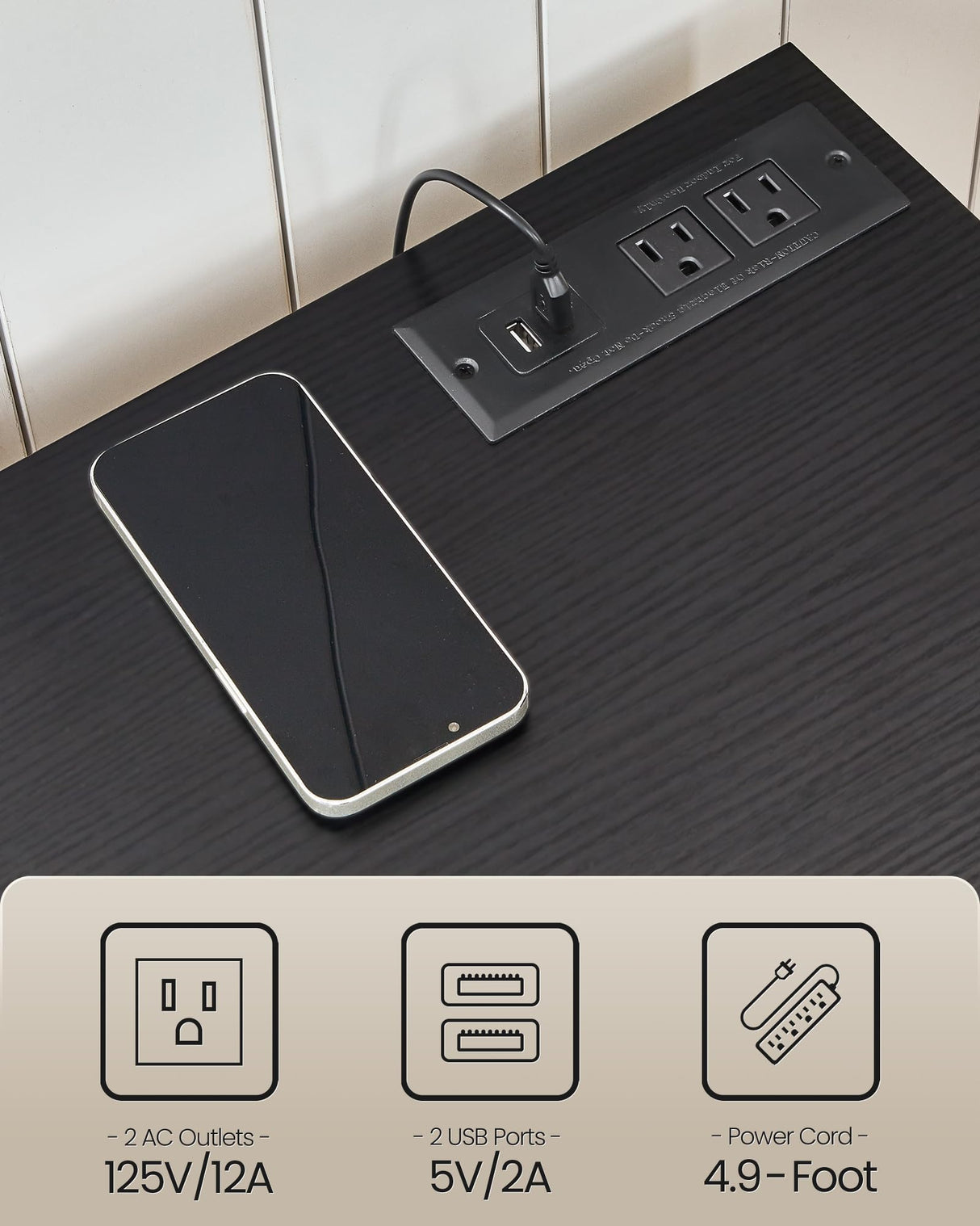 CHOEZON TV Stand with Power Outlet, Modern TV Cabinet for 55 60 inch TVs, Media TV Console with LED Light Strip, Media Entertainment Center with Storage, for Living Room, Bedroom, Black MDS02UDBB CHOEZON