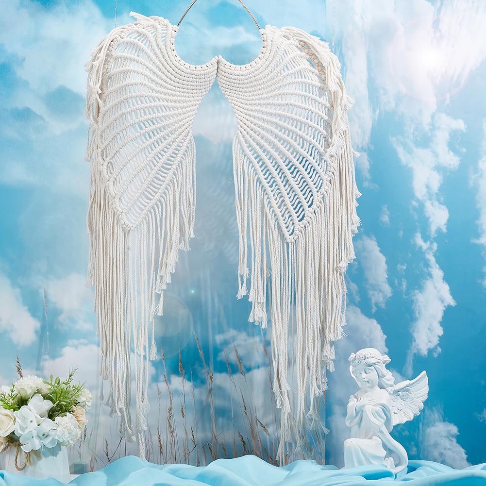 INFUNLY Macrame Angel Wings Kit - DIY Angel Wings Woven Wall Hanging for Christmas, Birthday with Instructions INFUNLY