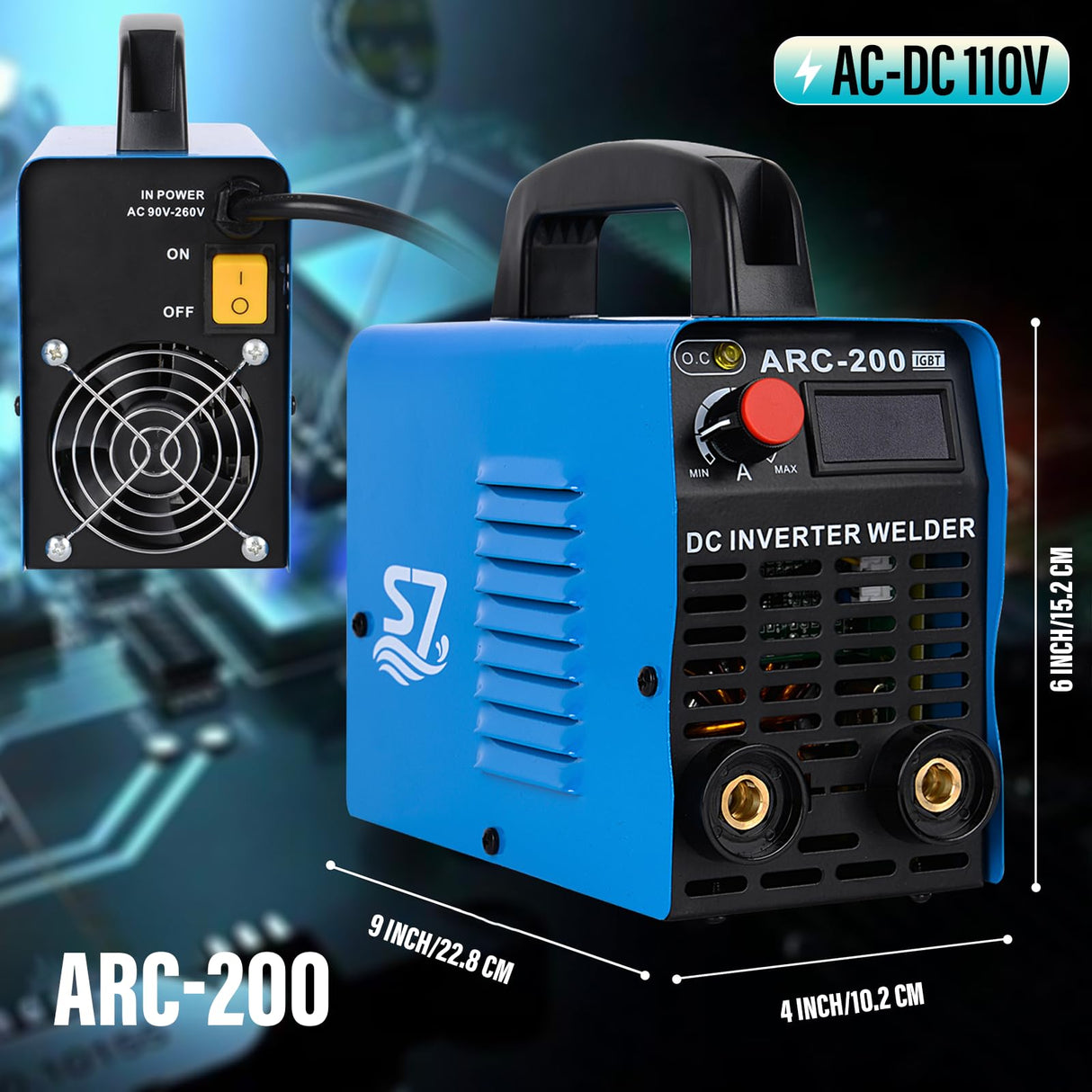 ARC Welder, 200Amp 110V Welding Machine IGBT Inverter Hot Start Portable Welder With LCD Display, Fits 4.2 MM Welding Rod Equipment With Accessories Hiweld