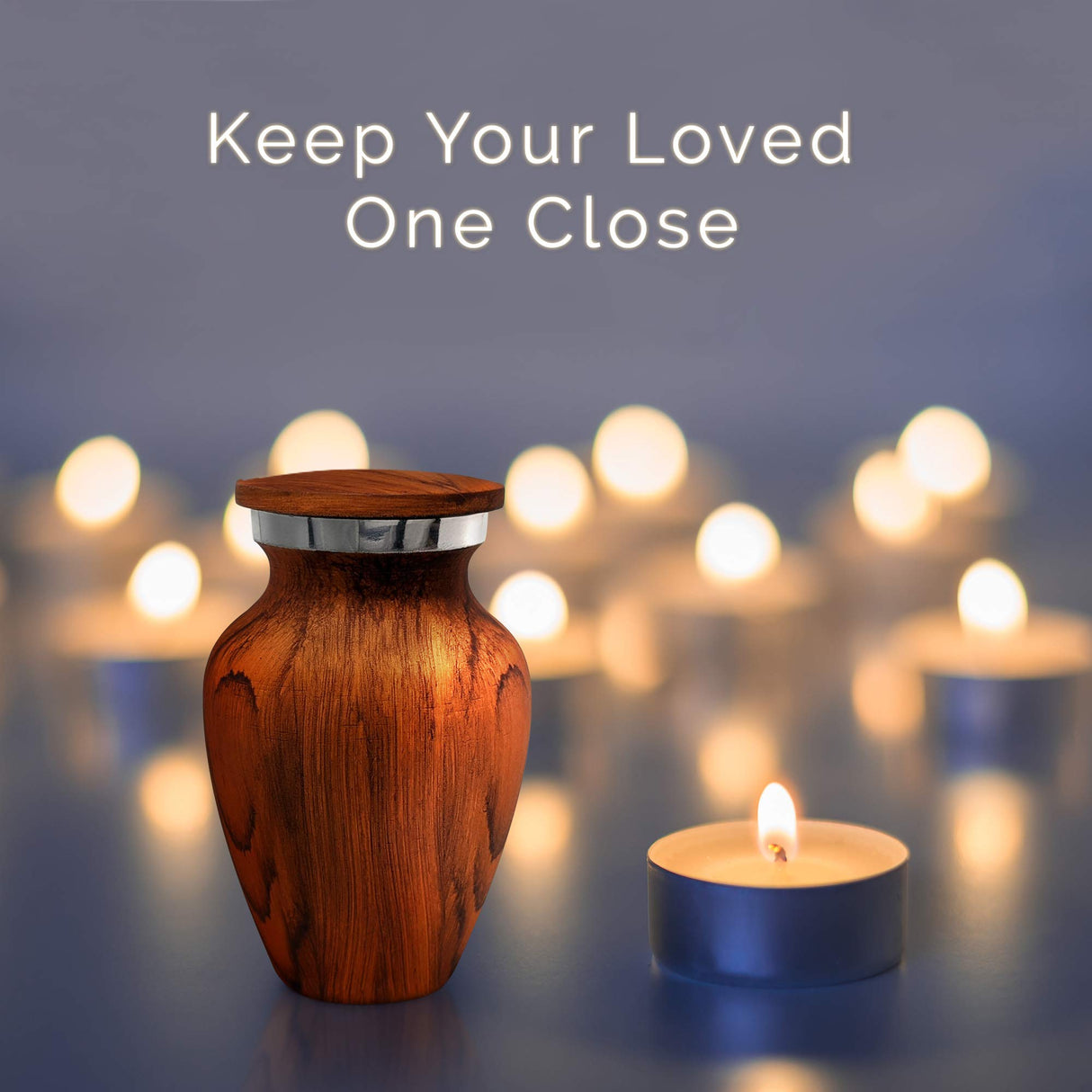 Small Keepsake Cremation Urn for Human Ashes with Wood Grain Finish Choose from 4 Unique Woodgrains Mini Metal Sharing Personal Funeral Urn for Pet or Human Ashes (South American Rosewood) KC KATIE COLLECTION BY URNSELLER