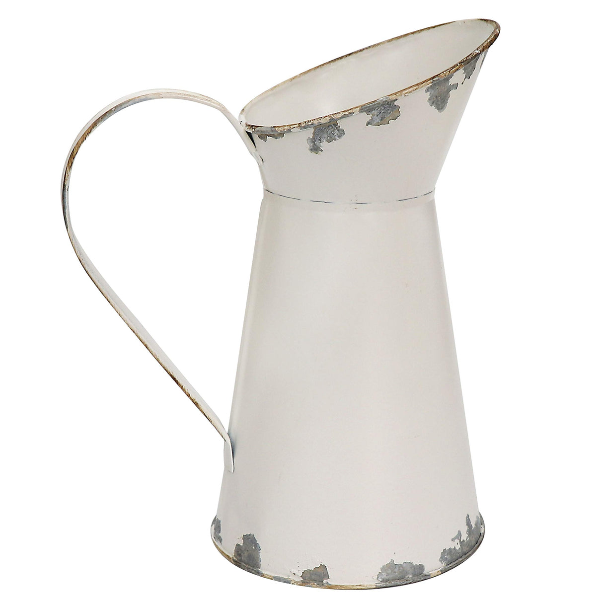 Soyizom Galvanized Metal Pitcher Farmhouse Decor Jugs White Pitcher Vases Flower Jugs Vase Shabby Chic Decor Water Can Milk Jug Rustic Decorations for Home Christmas Wedding,White-Jug/8.9”H-Small Soyizom