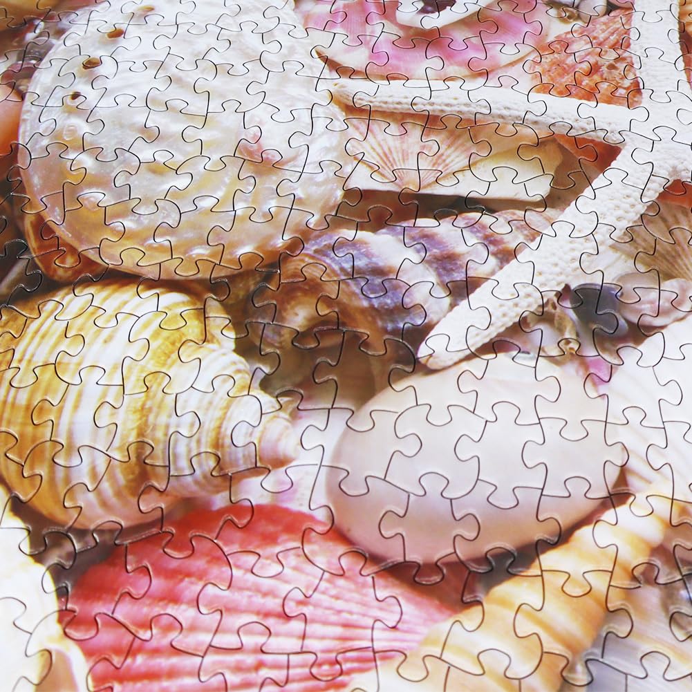 BEDUKE Jigsaw Puzzles for Adults 1000 Pieces Beach Shells 1000 Piece Puzzle Thick Sturdy Precise Interlocking Family Game Age 14+ BEDUKE