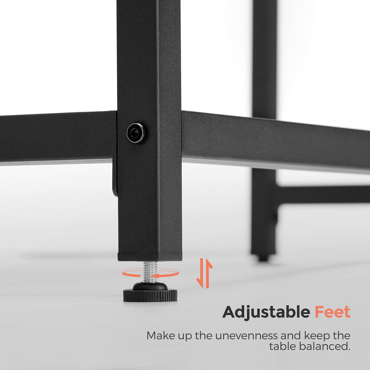 VASAGLE Computer Desk, Gaming Desk, Home Office Desk, for Small Spaces, 23.6 x 55.1 x 29.5 Inches, Industrial Style, Metal Frame, Rustic Brown and Black ULWD043B01 VASAGLE