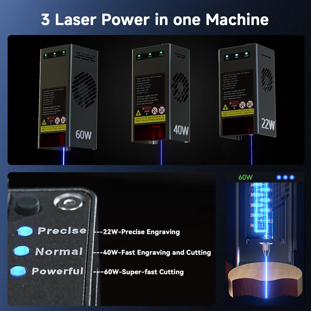 Creality Engraver Enclosed, Falcon2 Pro 60W Output Engraver and Cutter, 25000mm/min Speed Cutter Machine with Air Assist, Auto Fan, Camera Positioning for Wood and Metal Creality