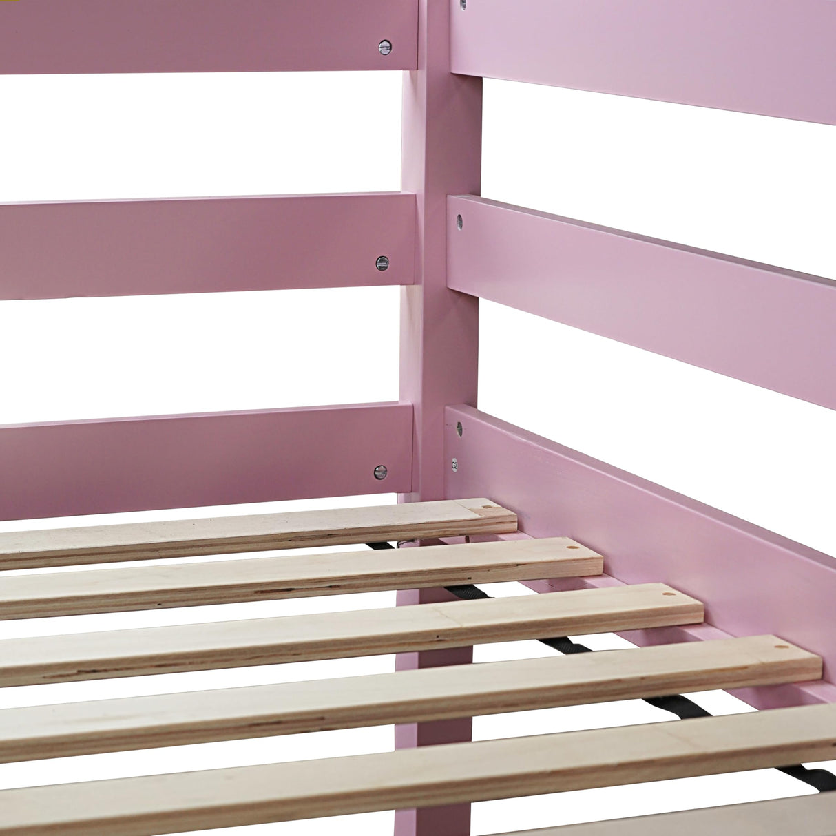 Bellemave Twin Loft Bed with Desk,Loft Bed for Kids, Boys, Girls,Wooden Loft Bed Frame,Built in Desk and Ladder, Pink(Rubber Wood) Bellemave