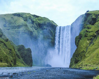 XTXGERL Waterfall Iceland Seljalandsfoss DIY Digital Oil Painting Set Acrylic Oil Painting Arts Craft Paint by Number Kits for Adult Beginner Wall Decor 16x20in