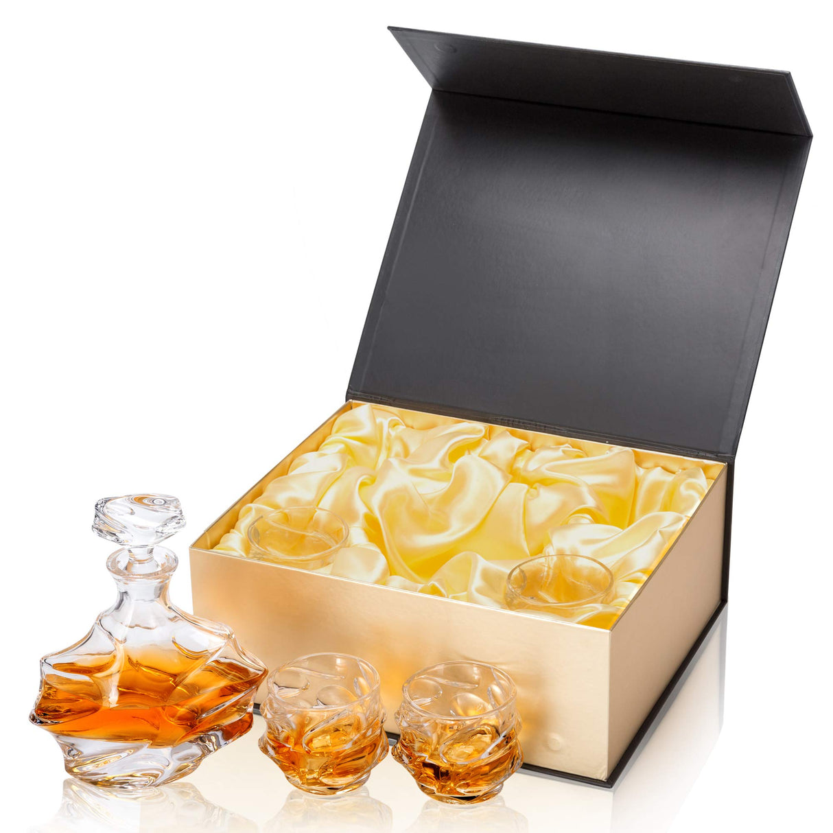 KANARS Crystal Whiskey Decanter Set, 27 Oz Emperor Decanter with Old Fashioned Glasses for Liquor Bourbon Scotch Tequila Snifter, Unique Christmas Gifts for Men Dad Grandpa Brother Adult KANARS