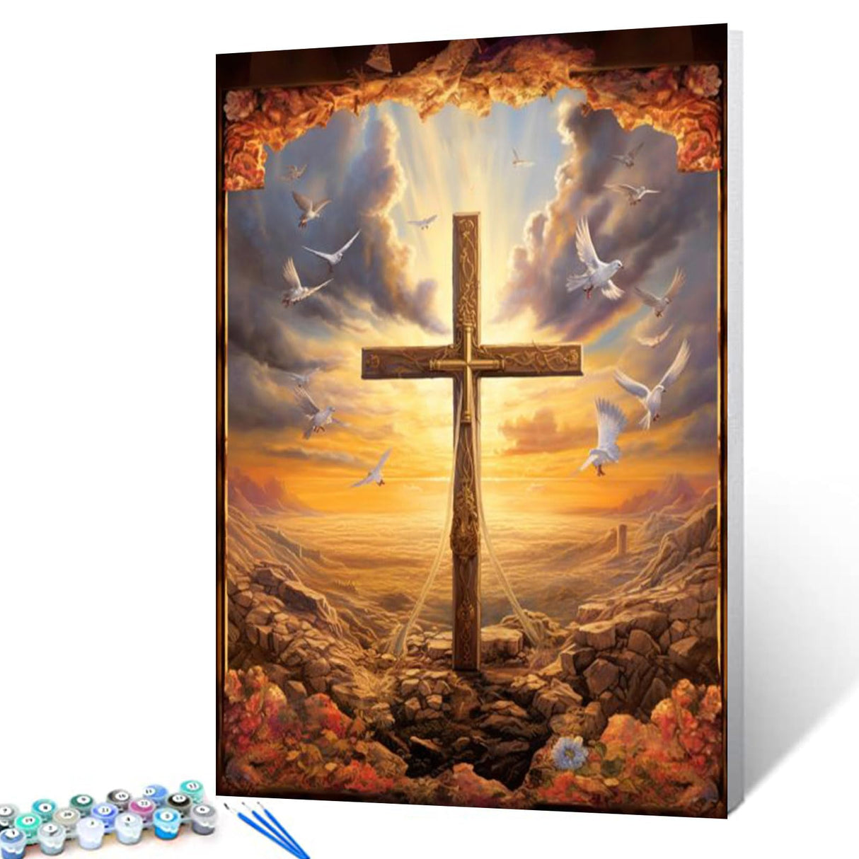 Jesus God DIY Paint by Numbers for Adults Christ Religious DIY Oil Painting Acrylic Paint Art Lion Painting Kits Canvas with Acrylic Paint Christian Quote Inspirational Art 16x20 Inch (without Frame ) Tucocoo