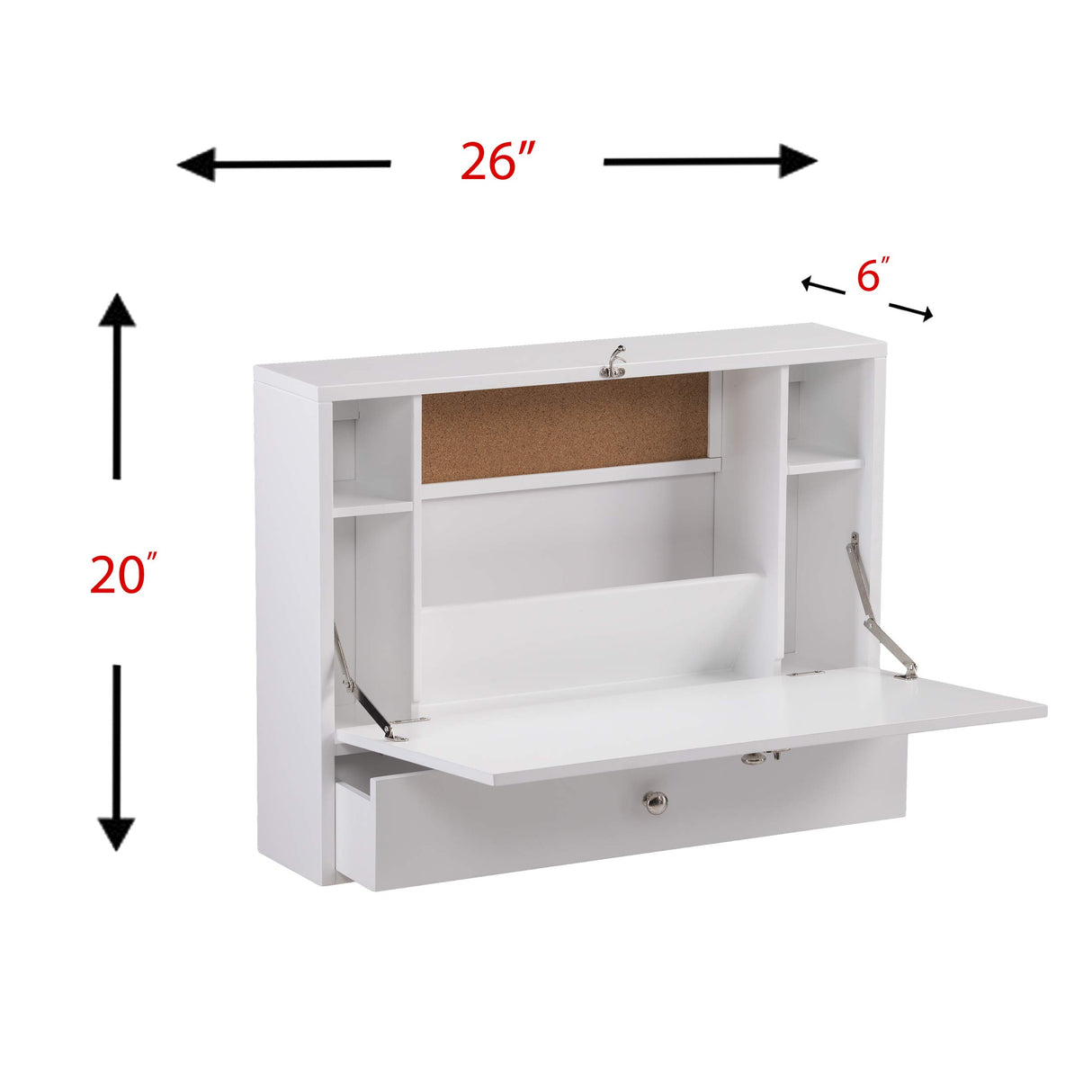SEI Furniture Willingham Wall Mount Folding Desk, White SEI Furniture