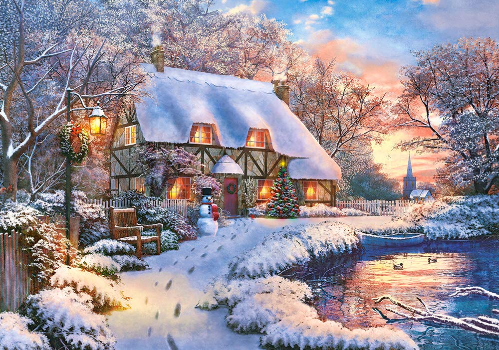 CASTORLAND 500 Piece Jigsaw Puzzle, Winter Cottage, Charming Nook, Countryside, Winter Puzzle, Adult Puzzles, Castorland B-53278 Castorland