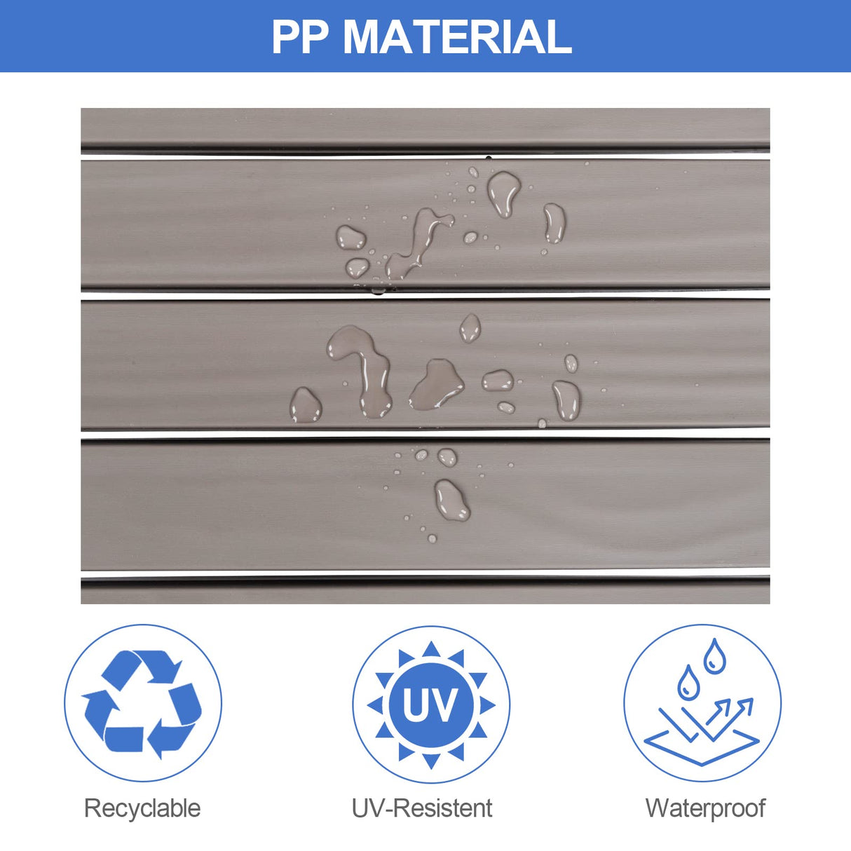 VINGLI Outdoor Chaise Lounge Chair with 5-Level Adjustable Backrest, Waterproof Outdoor Lounge Chairs 300lbs Weight Capacity, Patio Loungers Pool Lounger for Beach, Backyard, Pool (Light Taupe, 1 PCS) VINGLI