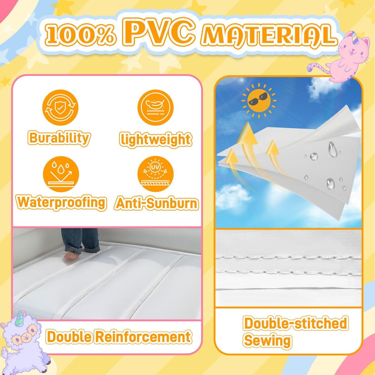 Inflatable White Bounce House for Kids,12x10x10ft Inflatable Bounce House with Ball Pit & Blower,Indoor/Outdoor PVC Jumping Bouncy Castle for Kids Birthday Party, Wedding, Backyard Yiersanwin