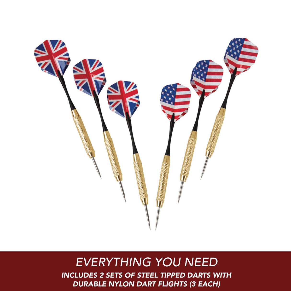 Hathaway Drifter Solid Wood Dartboard & Cabinet Set, Rustic Oak, 6" L W x 25" H Hathaway