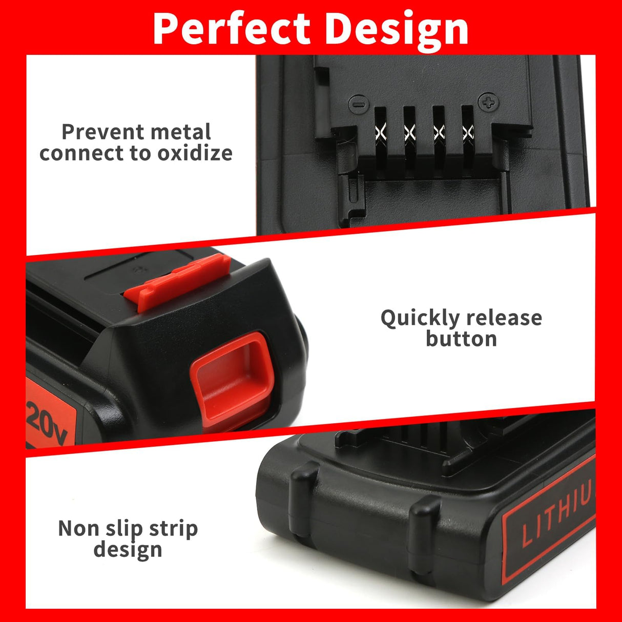 Bmcot Replace Battery for Black and Decker 20V Max 4.0Ah, LBXR20 Battery Replacement Battery LB20 LBX20 LBX4020 Extended Run Time Cordless Power Tools - 2packs Bmcot