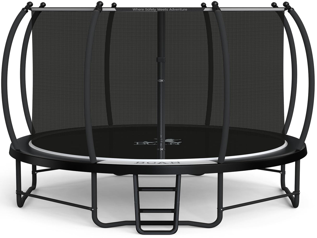 BCAN Trampoline 8FT 10FT 12FT 14FT 15FT 16FT Recreational Trampoline with Enclosure for Kids Adults, ASTM Approved, Outdoor Trampoline with Ladder for Kids BCAN