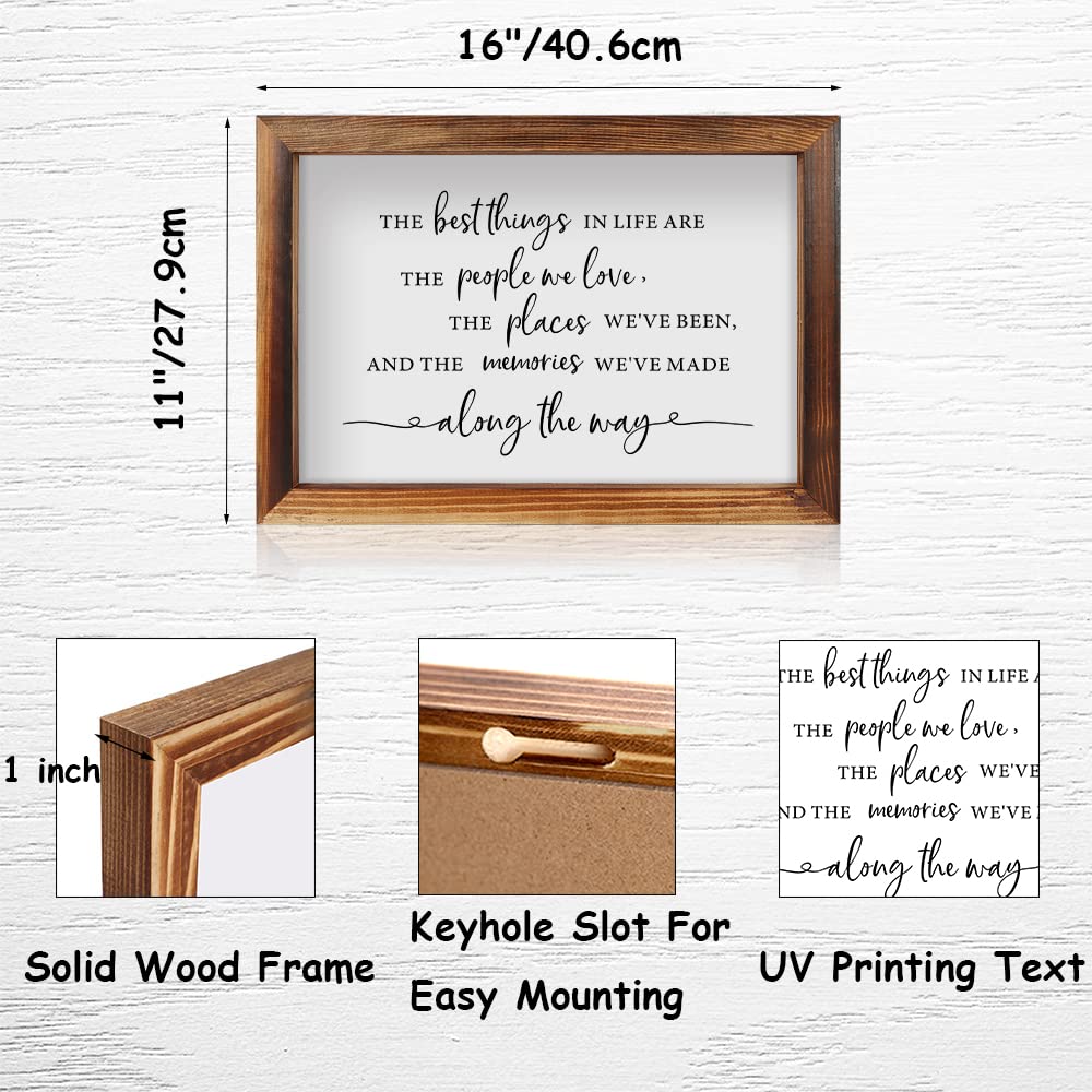 CHDITB The Best Things In Life Framed Wood Sign Plaque(16"×11"), Wooden Wall Table Sign with Scripture Bible Verse Quotes, Vintage Family Sign Housewarming for Home Bedroom Farmhouse Guest Room CHDITB