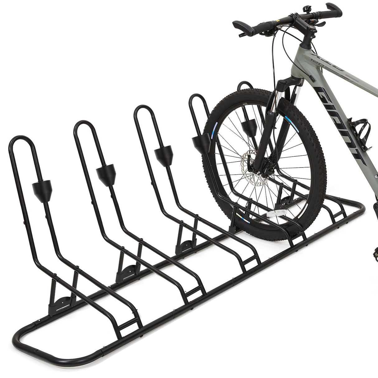 Floor Bike Rack for 5 Bikes, Safeguard Disc Brakes & Derailleurs Design, Waterproof Bicycle Stand Indoor/Outdoor/Garage Use, Fits 12"-29" Tires, Upgraded 0.63" Steel Tubes for Stability Kingarage