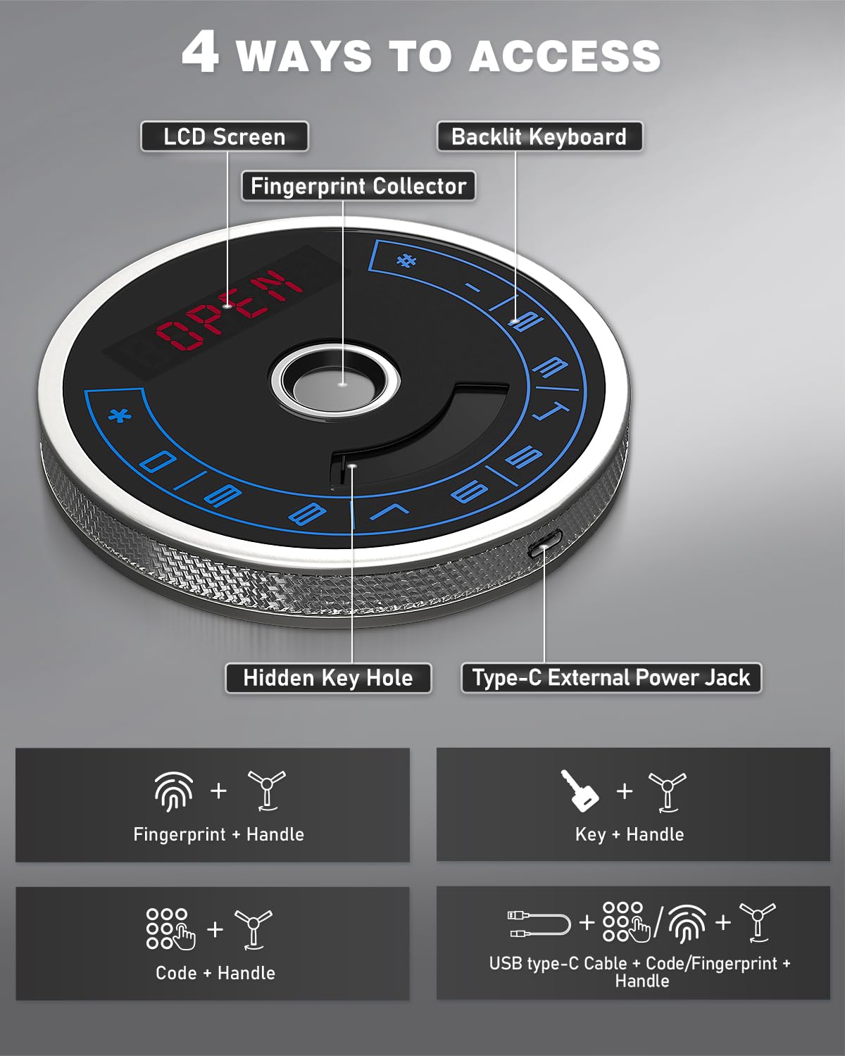 Luzfuego 20-25 Large Gun Safe, Fingerprint Gun Safe for Rifles and Pistols with LCD Keypad & Gun Rack, Unassembled Long Gun Cabinet for Home and Shotguns with Mute Function & Dual Alarm Luzfuego