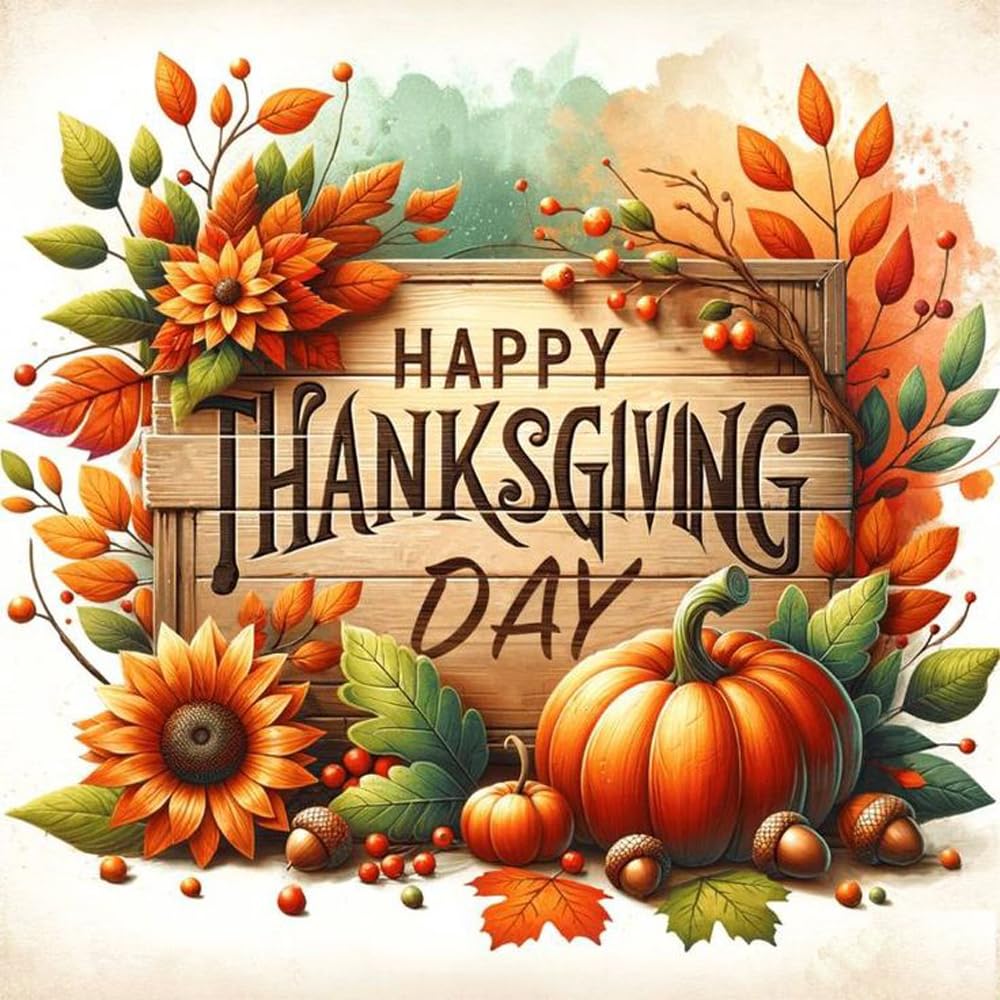 Fall Diamond Painting Kits for Adults,Thanksgiving Day Diamond Art Kits for Adults Beginner Round Full Drills,Pumpkin and Sunflowers Picture Diamond Dots for Holiday Gifts and Wall Decor 14X14 Inch MjhRcll