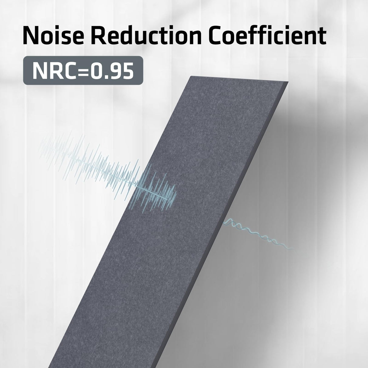 DrKlang 6 Pack Acoustic Panels, 47.2" x 11.8" Decorative Felt Wall Tiles, Wall and Ceiling Acoustical Treatment Tiles, Great to Reduce Echo and Noise for Home and Office - African Grey DrKlang