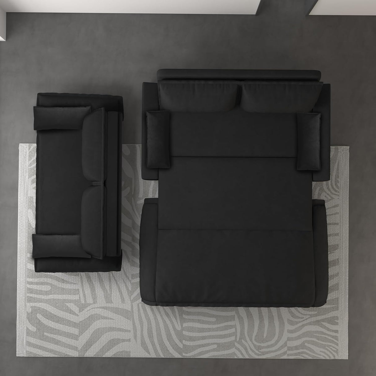 CAPCAEK 70.1" Queen Pull Out Sofa Bed, Pullout Sofabed, 3 in 1 Convertible Sleeper Couch, Velvet Loveseat Futon with 2 Soft Pillows for Living Room, Apartment, Small Space (Black, 70.1'') CAPCAEK