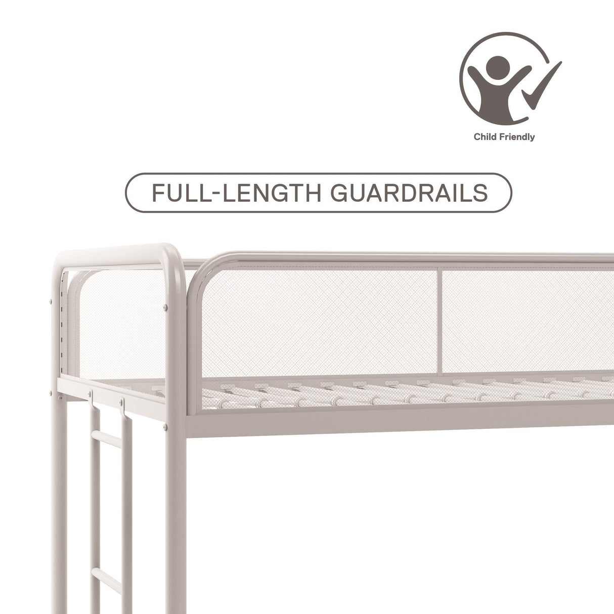 DHP Isaiah Triple Twin Metal Bunk Bed, Off White DHP