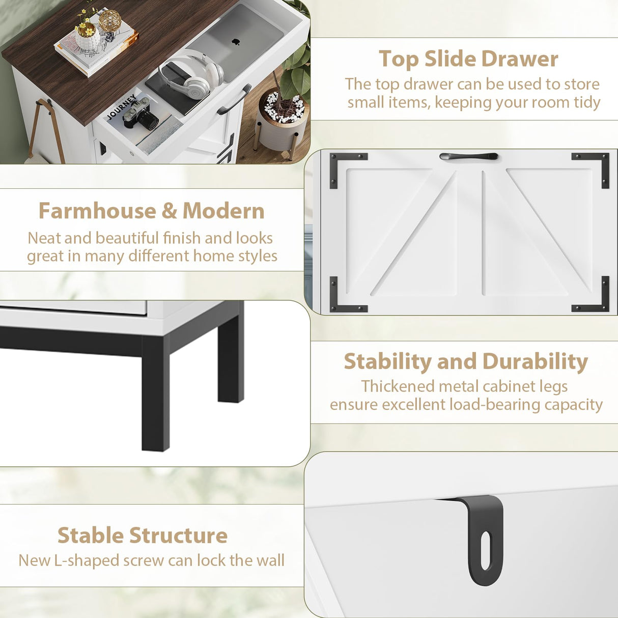 Shoe Cabinet Storage for Entryway Hidden Shoes Storage Cabinet with 2 Flip Drawers, Farmhouse Narrow Shoe Rack Cabinet Slim Free Standing Shoe Organizer Cabinet for Door Entry, Foyer, Hallway, White Jocoevol