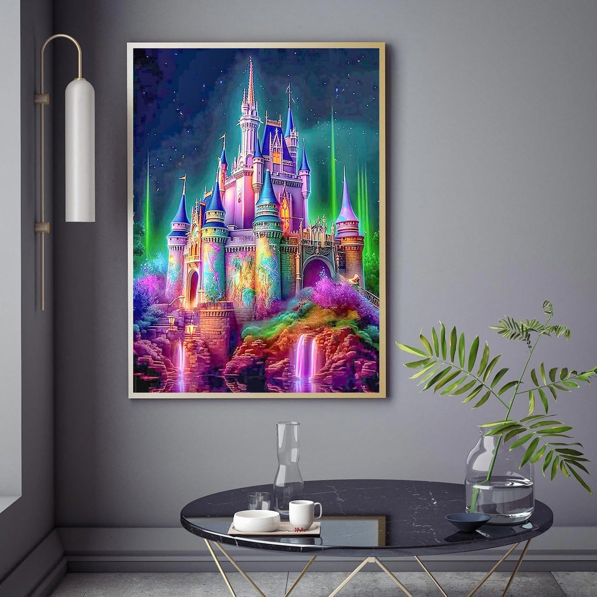 Meothan 5D Diamond Painting Kits for Adults, DIY Castle Diamond Art Painting Kits for Beginner, Full Drill Gem Art Painting Crafts for Home Wall Decor Gift 12ââx16ââ Meothan