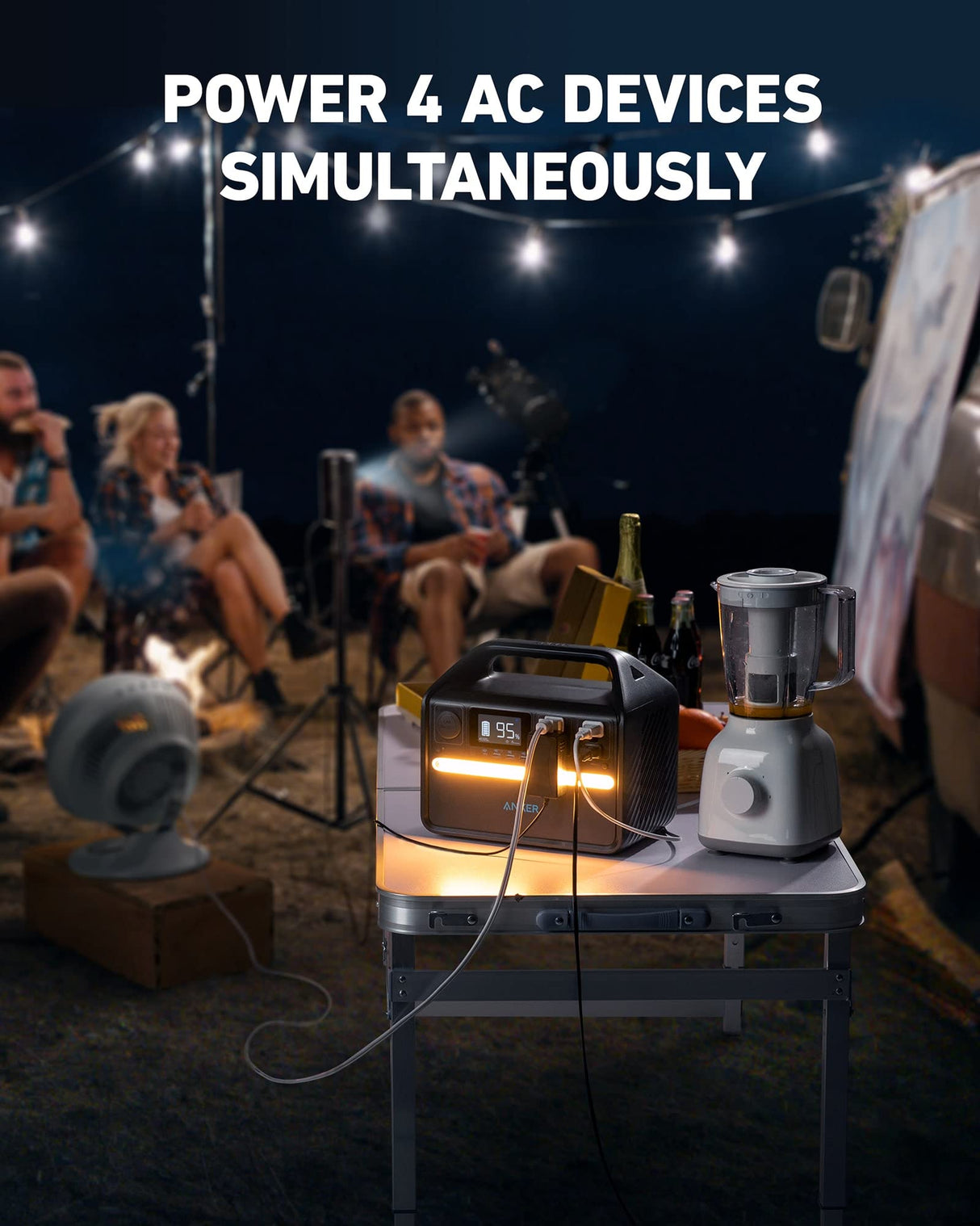 Anker 535 Portable Power Station, 512Wh Solar Generator (Solar Panel Optional) with LiFePO4 Battery Pack, 500W 9-Port Powerhouse, 4 AC Outlets, 60W USB-C PD Output, LED Light for Outdoor Camping, RV Anker