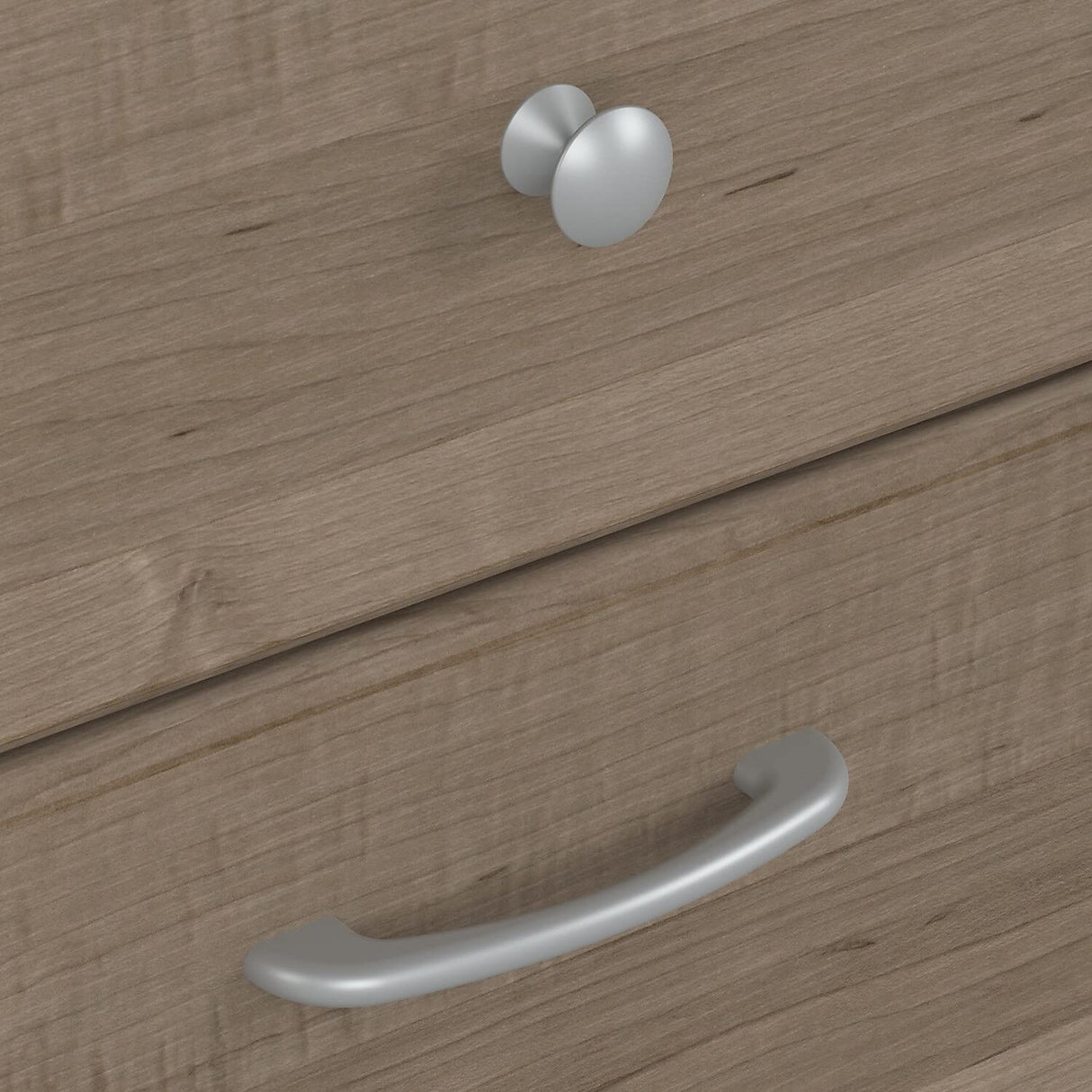 Bush Furniture Cabot 60W Office Desks for Home Office with Storage and Chrome Hardware | Elegant Computer Table with Drawers, Ash Gray Bush Business Furniture