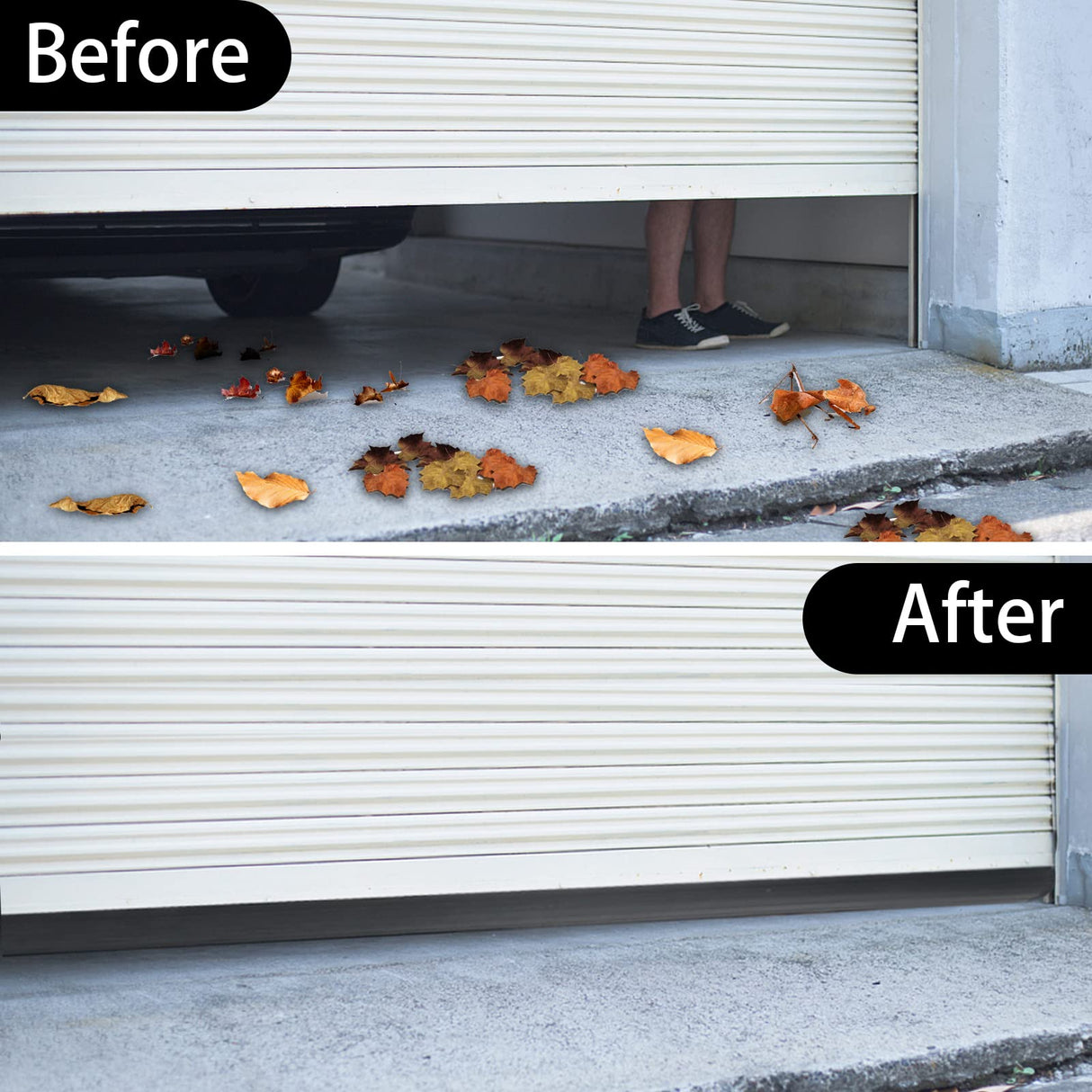 Ginchain Garage Door Seals Bottom Rubber Weather Stripping Kit with 1/4" T-Ends Seal Strip Replacement, Universal U+O Ring Weatherproof Threshold Buffering Sealing Rubber Ginchain