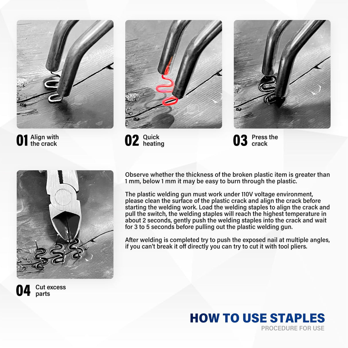 Allturn Plastic Welder 2 in 1,Plastic Welding Kit Car Bumper Repair Kit,4 Types of Plastic Welding Staples,Plastic Welding Rods Consumables Kit,YELLOW. Allturn