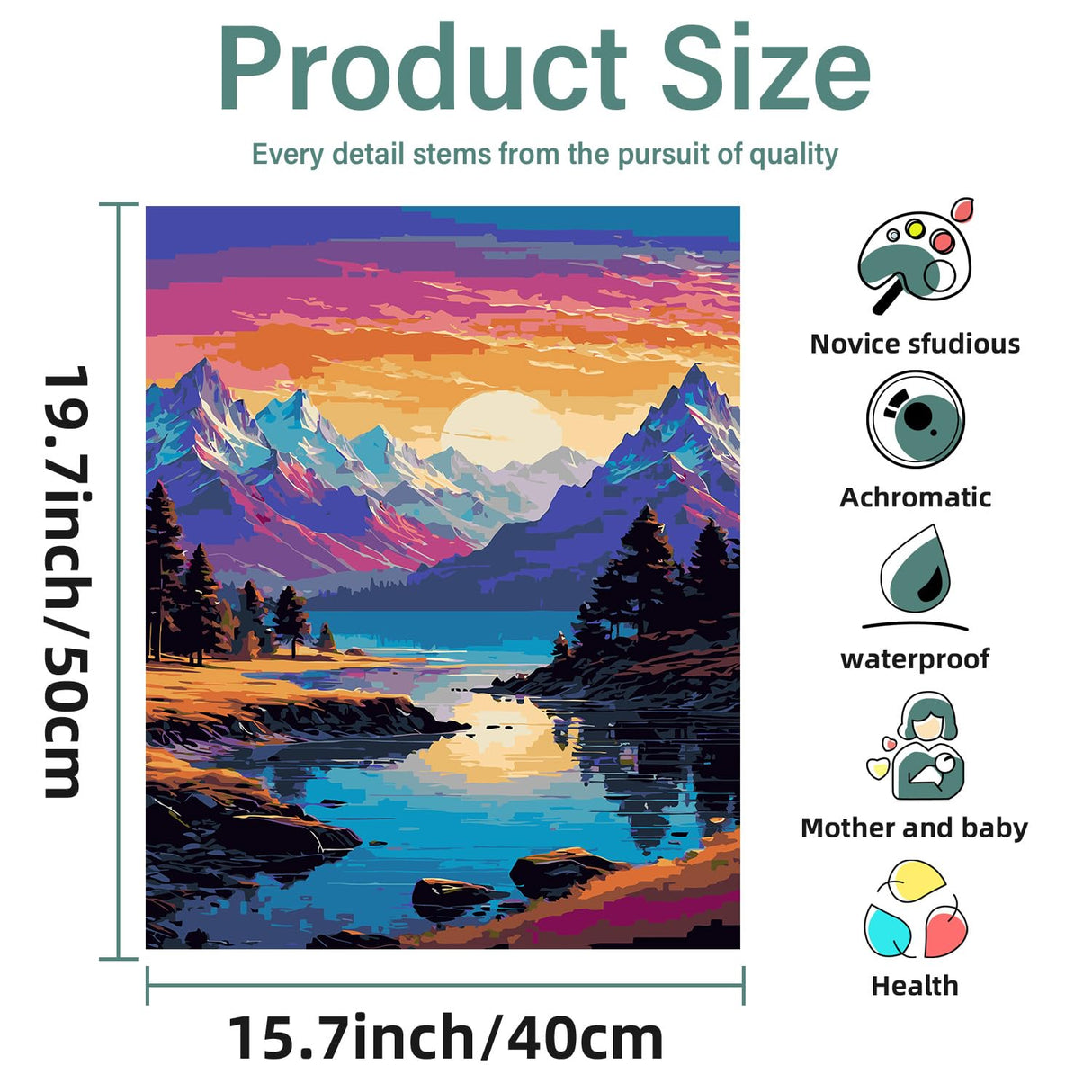 Landscape Paint by Numbers Kit for Adults, Mountain Paint by Numbers for Adults, DIY Adult Stress Relief Painting Art Crafts for Home Decoration 16 x 20 Inch Aestalrcus