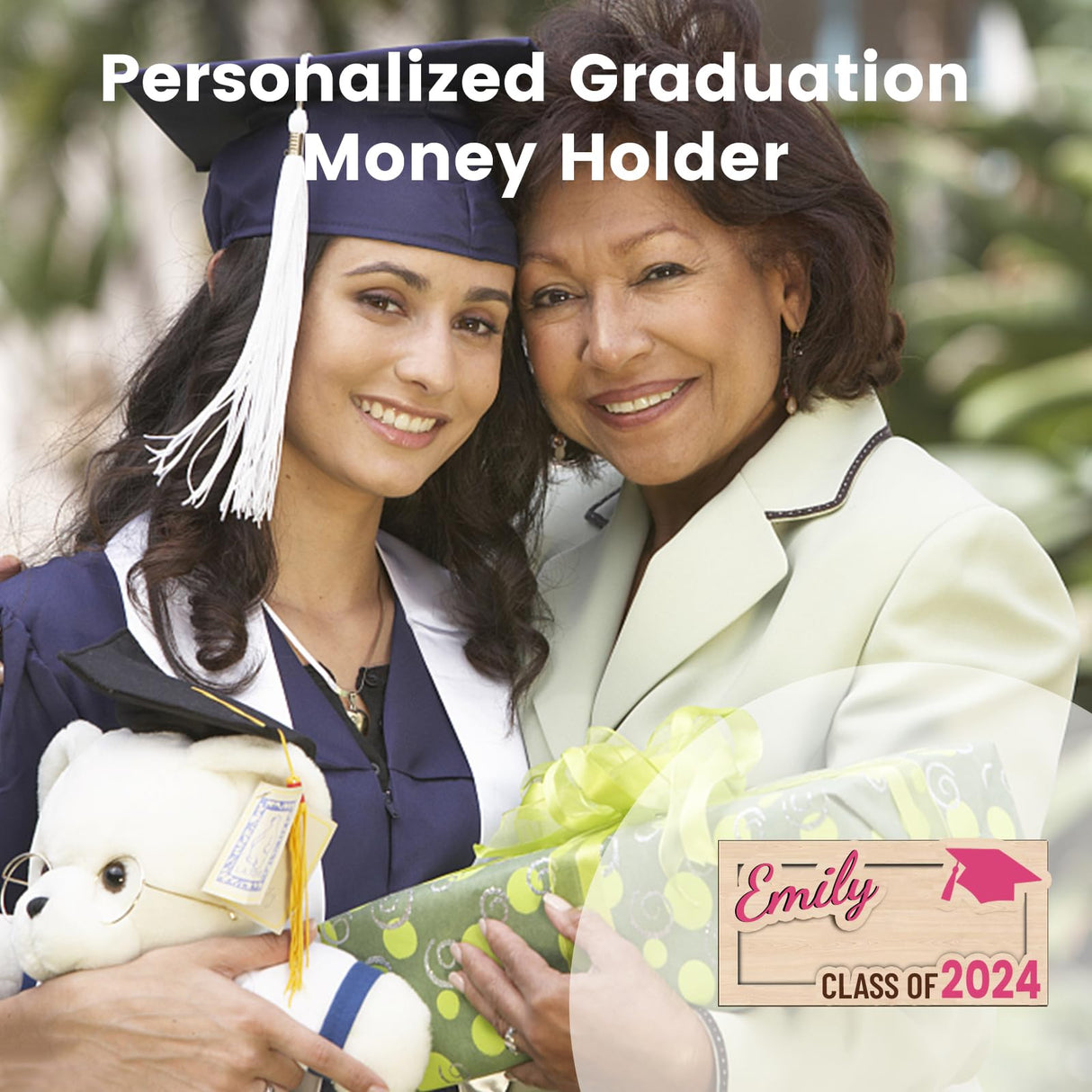 Personalized Graduation Money Holder - Custom Name Wooden Graduation Card Box Cash Holder, Class of 2024 Senior Graduation Gifts for Him or Her YATEDIY