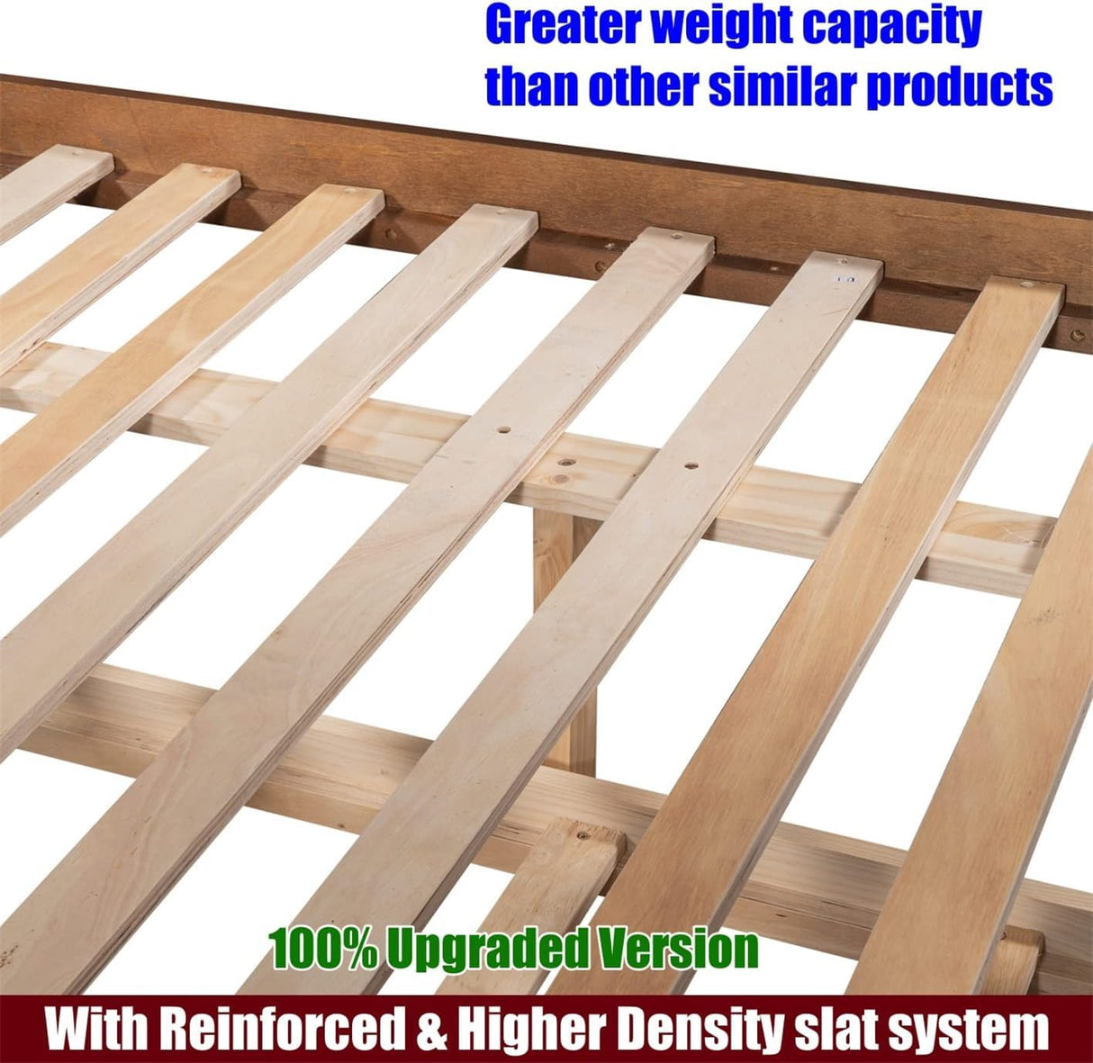 TSAMPA Latest Upgraded & Stronger Convertible Solid Wood Full Over Full Bunk Bed with Trundle, More Stable Thicken Heavy Duty Bunk Bed Frame Full Over Full Size Bunkbed (Easier to Assemble) (Walnut) TSAMPA