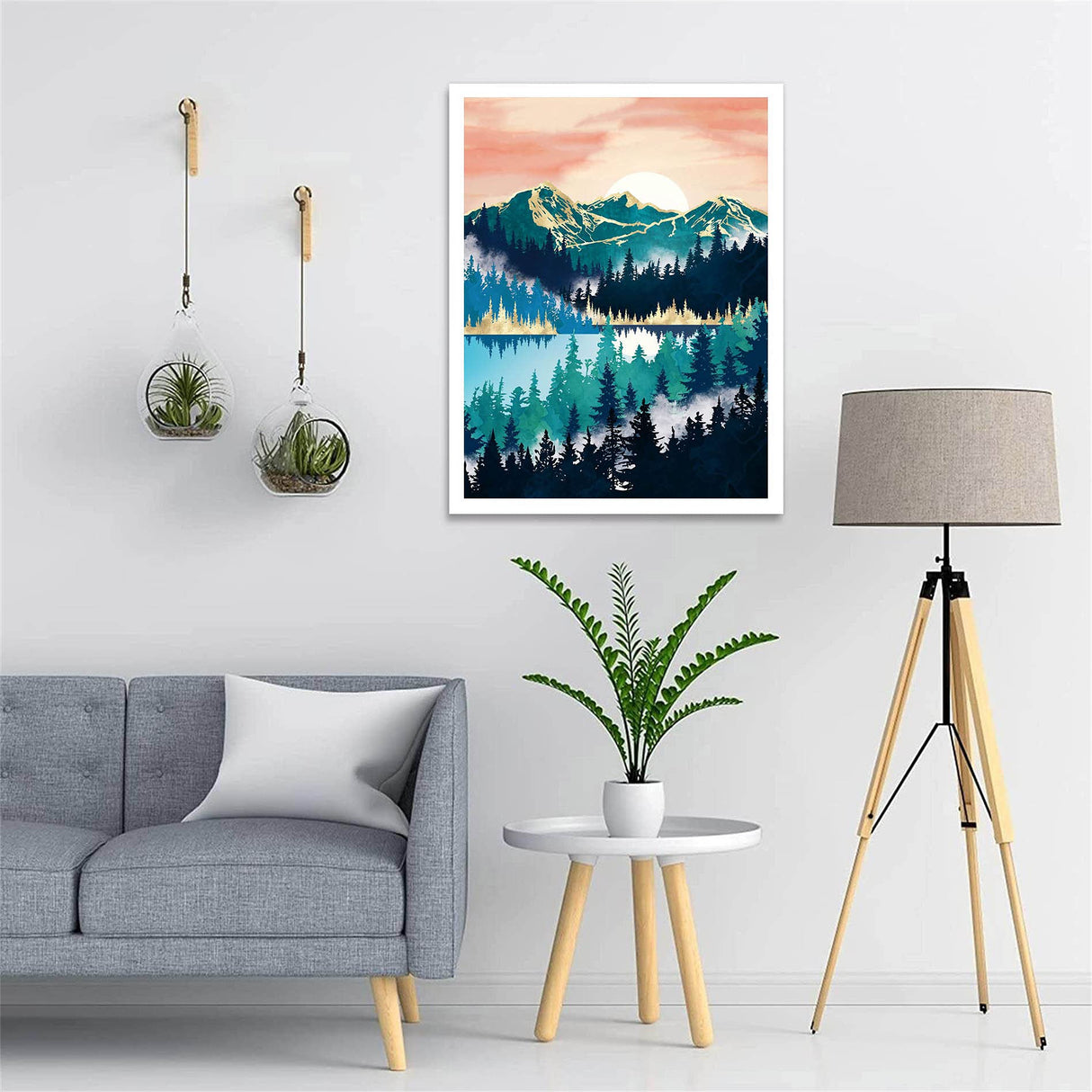 Hestarcul 5D Sunrise Diamond Painting Kit,Diamond Art Kits for Adults,Diamond Dots,Paint with Diamonds Round for Gift,Wall Decor(12x16) (Lake Mist) Hestarcul