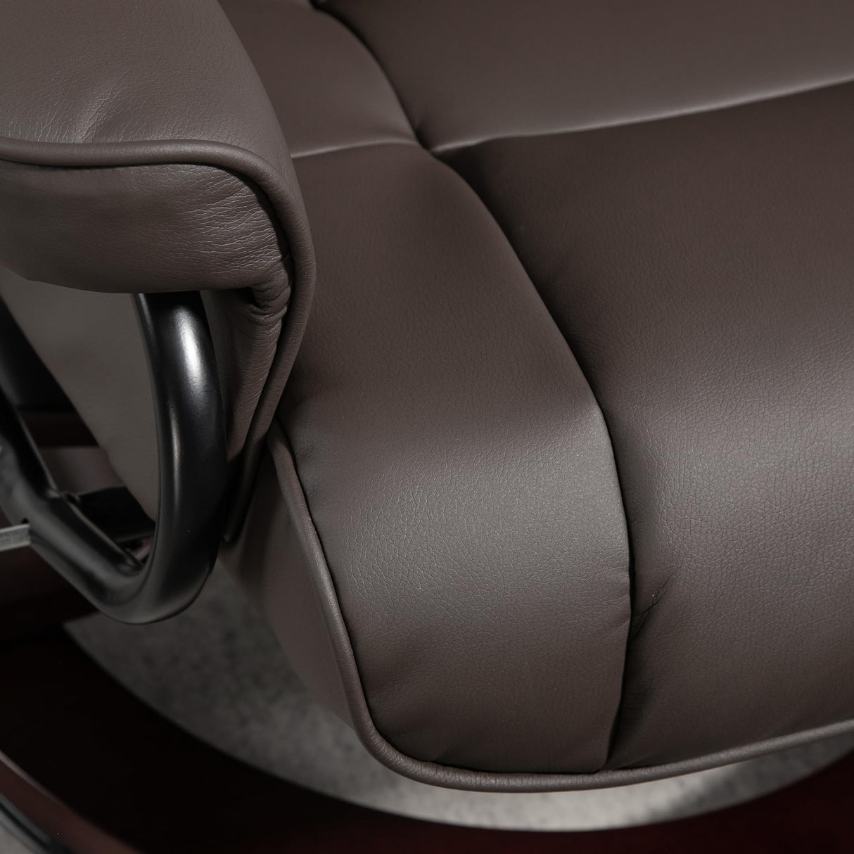 HOMCOM Recliner with Ottoman, Swivel Recliner Chair and Ottoman, Faux Leather Reclining Chair with High Back and Wood Frame for Living Room, Bedroom, Brown HOMCOM