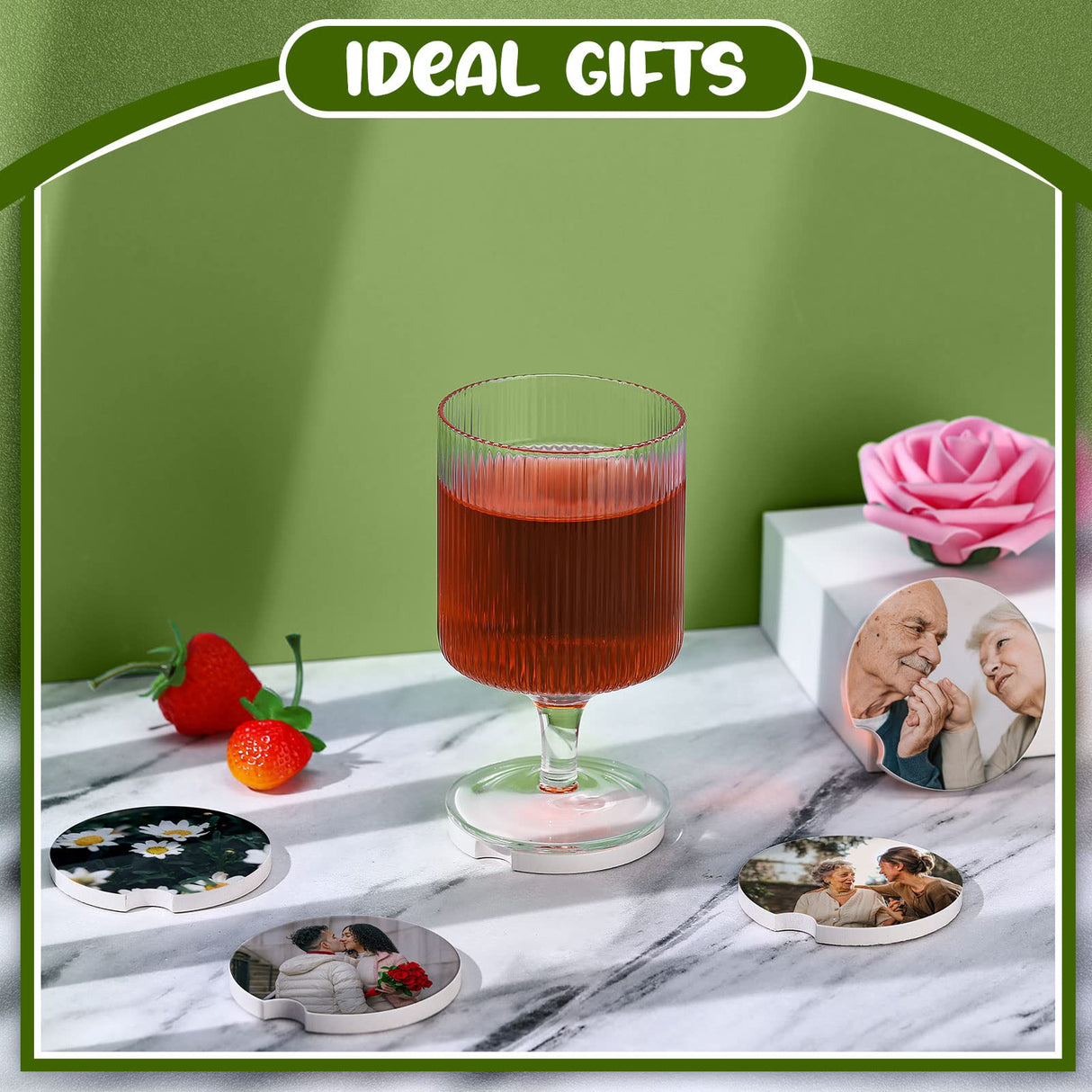 Ceramic Car Sublimation Blanks Cupholders Sandstone for Car Cup with Finger Notch for Easy Removal Car Ceramic Auto Cupholder Keep Vehicle from Cold Drink Sweat Stain Spill (50 Pieces) Frienda