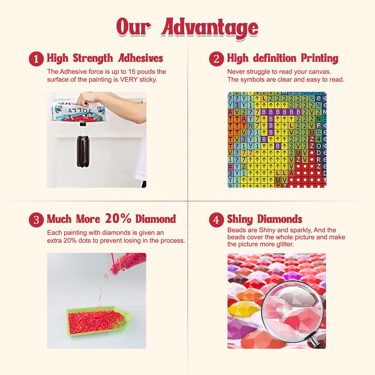 GHHKUD Flowers Diamond Painting Kits for Adults, DIY 5D Red Truck Diamond Painting, Full Drill Flowers Diamond Art Kits Art Pictures Perfect for Relaxation and Home Wall Decor 30x40cm GHHKUD