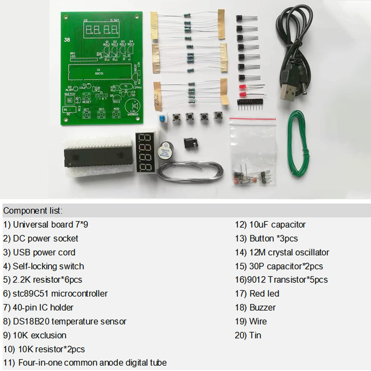 DIY Soldering Practice Kits DS18B20 Temperature Sensor Module DIY Electronic Kits Soldering Project Kit 0-99 ℃ (32℉-210℉) Dingdong Store ZGSJBKL