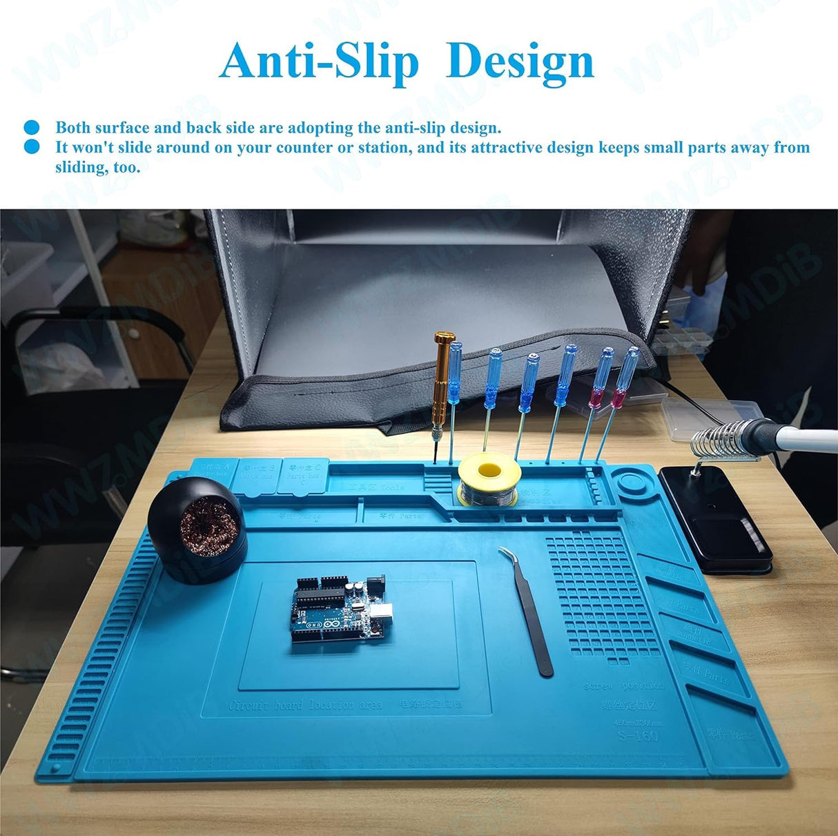 WWZMDiB Heat Resistant 932°F Silicone Soldering Work Mat(S-130【11.8 x 7.9” / 30 x 20cm】) WWZMDiB